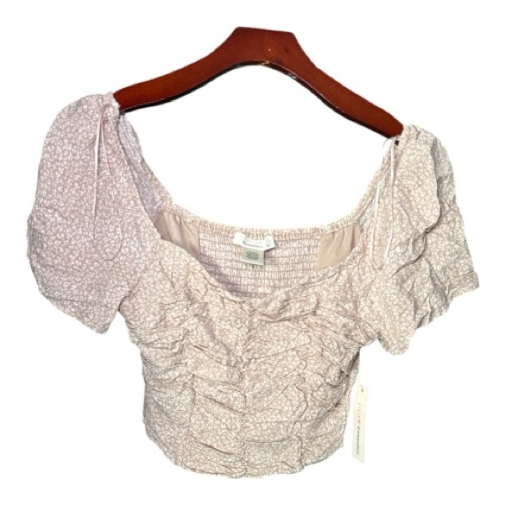 NEW! URBAN Romantics Floral Ruffle Smocked Crop Top Medium